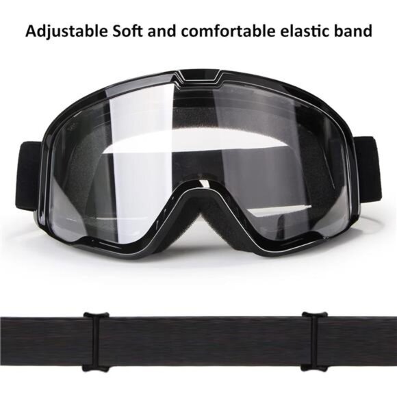 motorcycle goggles men women dirt bike atv riding windproof clear lens uv protec - Picture 5 of 7